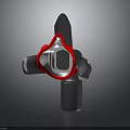 Stainless Steel Mechanical Tool With Red Ring Triangular Blades And Base