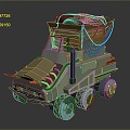 Modern Cartoon Car Homemade Car Armed Car Military Vehicle 3d model