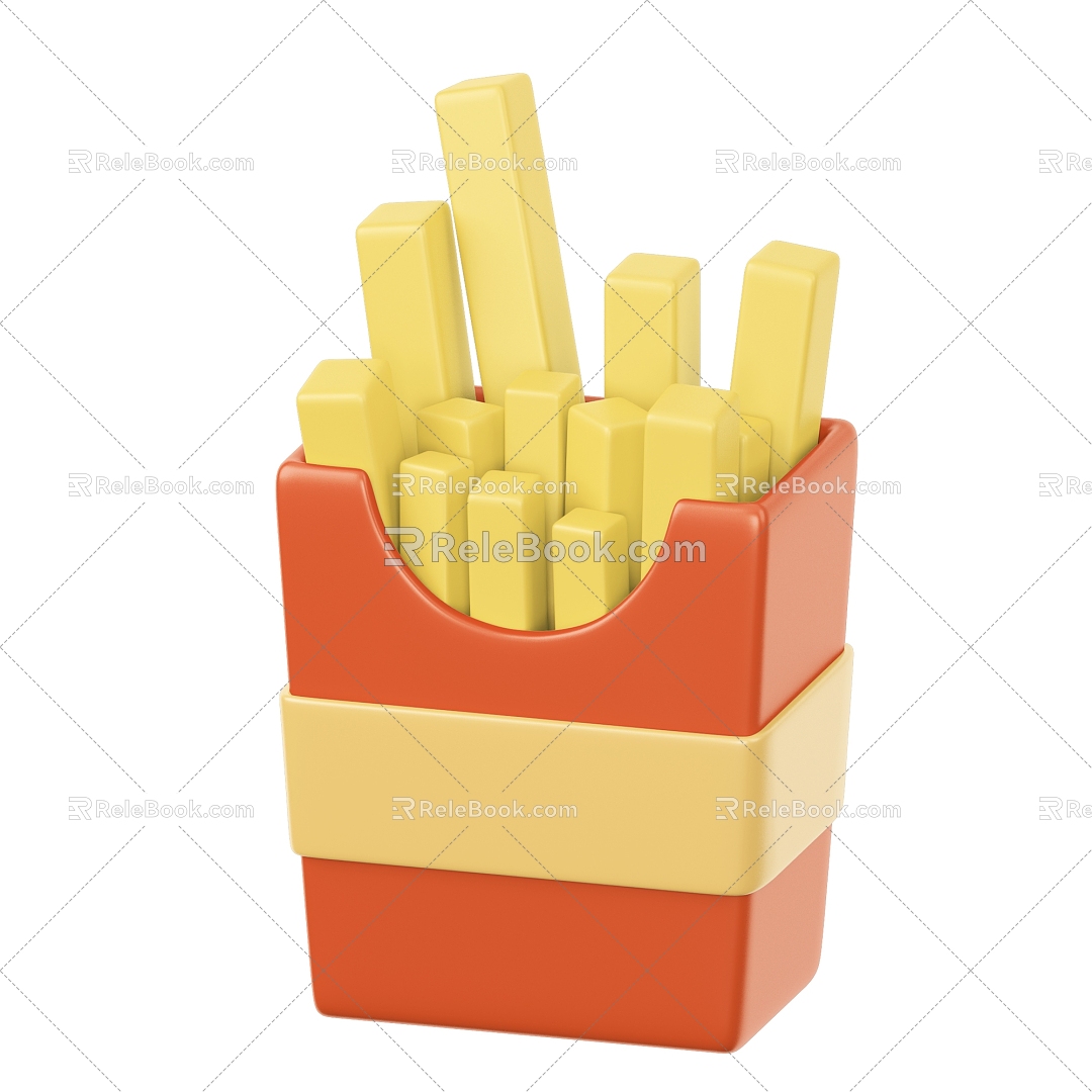 Modern Fries Cartoon Fries model