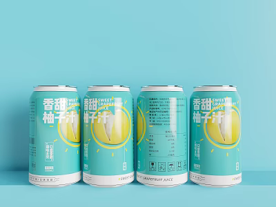 Sweet and Fragrant Canned Grapefruit Juice Drink with Refreshing Taste Experience 3d model