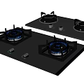 Modern Gas Stoves With Black Glass Top And Blue Flames For Efficient Kitchen Appliances