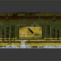 Weathered Metal Weapon Case With Brass Yellow Finish Lock And Ventilation Grilles