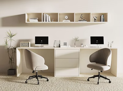 Modern Desk Chair Desk 3d model