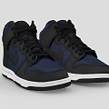 High Top Navy Blue And Black Nike Sneakers With White Sole Design