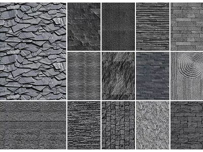 Modern paving sketch schist paving horseshoe granite paving natural surface stone 3d model