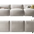 Modern three-seat sofa multiplayer sofa 3d model