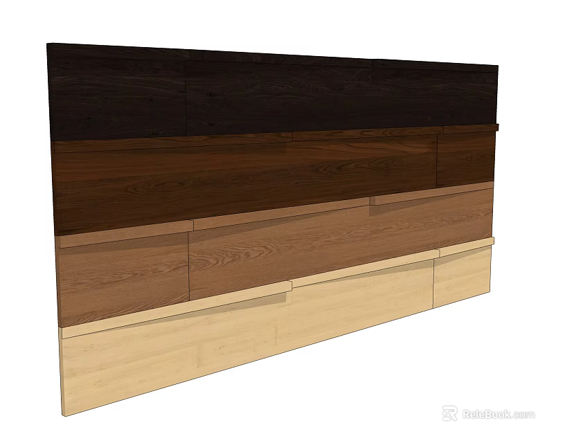 Layered Wooden Wall Design With Various Natural Wood Tones And Textures 3d model 