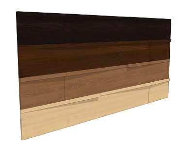 Layered Wooden Wall Design With Various Natural Wood Tones And Textures 3d model