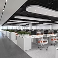 Modern Public Office Space Interior With Open Layout Desks Ergonomic Chairs Computers And Green Plants