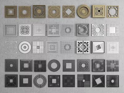Decorative Tree Grates With Various Geometric Shapes And Intricate Patterns For Urban Landscapes 3d model