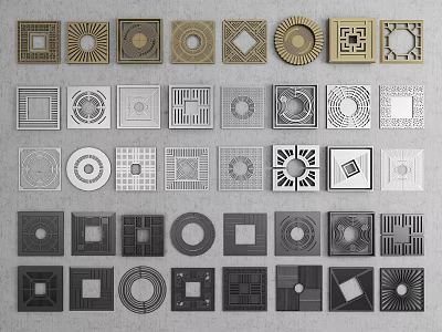 Modern Tree Grate Tree Pool Mouth Planting Pool Cover Rainwater Grate Tree Pool Cover Tree Pit Guard Municipal Manhole Cover 3d model