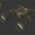 Black Binoculars With Green Lens Classic Design For Outdoor Observation