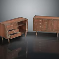Wooden Entryway And Side Cabinets With Drawers Open Storage And Slim Legs Design