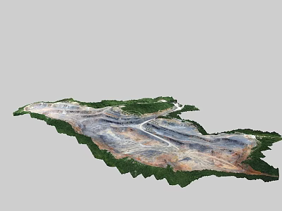 Aerial Planning View Of Regional Terrain With Natural Vegetation And Land Zones 3d model
