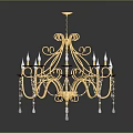 Elegant Golden Crystal Chandelier Lighting Fixture Set For Luxury Decorative Design