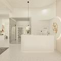 Modern Beauty Hair Salon Interior With White Reception Desk Soft Lighting And Decorative Plants