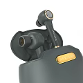 AVENGER Dark Green Wireless Earbuds With Round Charging Case And Gold Accents