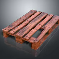 Rustic Wooden Pallet Structure With Solid Wood Slats And Sturdy Base Design