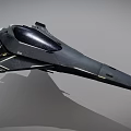 Sleek Black Futuristic Fighter Jet 3D Model With Aerodynamic Design And Yellow Afterburner Flames