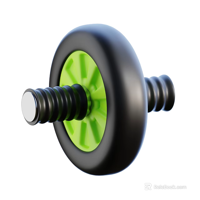 Black And Green Ab Roller Sports Equipment With Ergonomic Grip For Core Training 3d model 