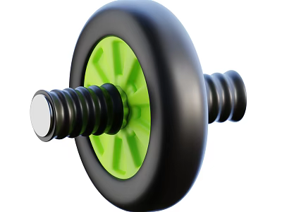 Black And Green Ab Roller Sports Equipment With Ergonomic Grip For Core Training 3d model
