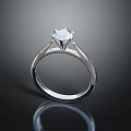 Fashion Jewelry Silver Ring With Solitaire Diamond Elegant Design Shiny Appearance