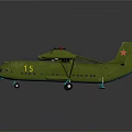 Green Military Airplane With Number 15 Twin Engines Landing Gear And Red Star