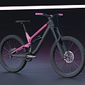 Black and Pink Modern Mountain Bike With Sleek Frame And Stylish Wheels