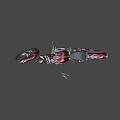 Maroon Chopper Motorcycle With Long Handlebars Black Seat And Chrome Details On Gray Background