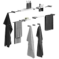 Modern Bathroom Cabinet Rack With Hanging Towels Towel Bars And Soap Dish