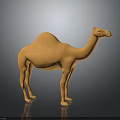 Minimalist Orange Camel 3D Model Standing on Dark Background with Smooth Surface 3d model