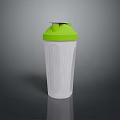 Transparent Shaker Bottle With Green Lid For Daily Fitness And Hydration
