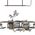 Quiet table and chair combination 3d model