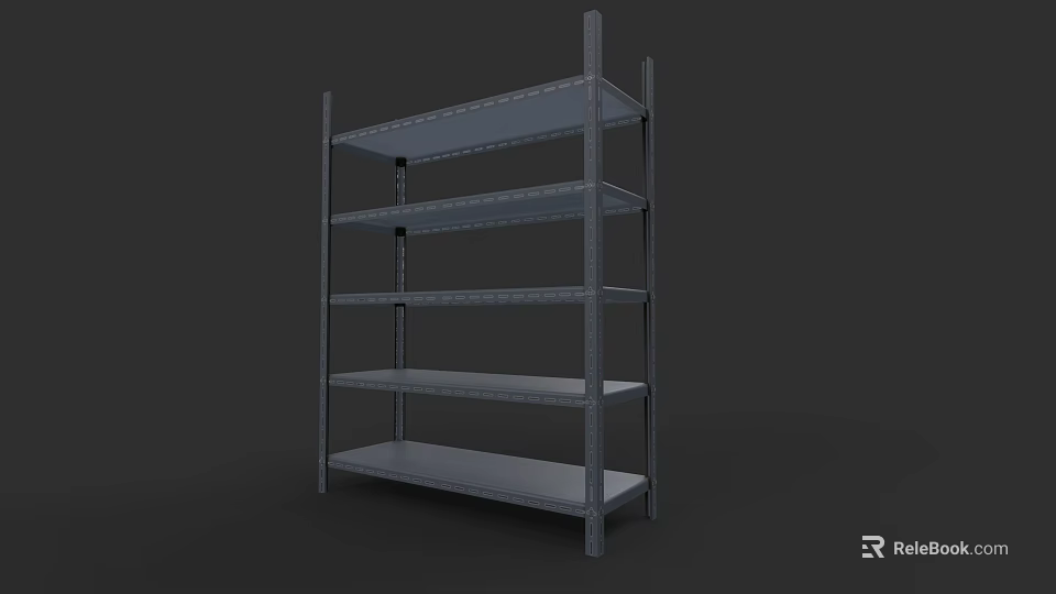 Multi Tier Metal Storage Shelf with Sturdy Design for Home Garage Use 3d model 