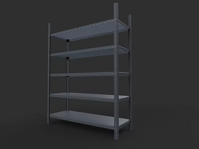 Multi Tier Metal Storage Shelf with Sturdy Design for Home Garage Use 3d model