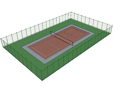 Outdoor Fenced Tennis Court Area For Sports Fitness Activities And Recreational Training 3d model
