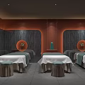Modern SPA Sauna Room With Massage Beds Stools And Decor