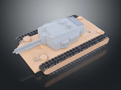 Detailed Military Tank 3D Model With Tracks Turret And Cannon Design 3d model