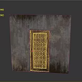 Vintage Wooden Door Set Against Old Weathered Wall With Rustic Texture