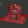 Vintage Televisions Stacked To Form Sculpture On White Base Electronic Art