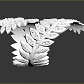 Elegant Silver Leaf Design Ring With Intricate Pattern And Sparkling Crystal Accents