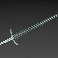 Medieval Sword With Blue Hilt Golden Accents And Sharp Silver Blade