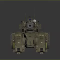 Tactical Green Military Vehicle With Long Gun Barrel Antenna And Armored Structure