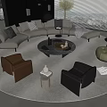 Modern sofa coffee table combination 3d model