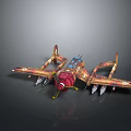 Vintage Biplane Model With Retro Military Design And Colorful Paint Details