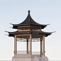 Chinese Garden Traditional Pagoda With Multi tiered Roof Carved Windows And Stone Base