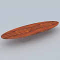 Oval Shaped Wooden Coffee Table With Sleek Metal Legs Modern Design