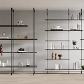 Modern Shelf Bookshelf Book Ornaments 3d model
