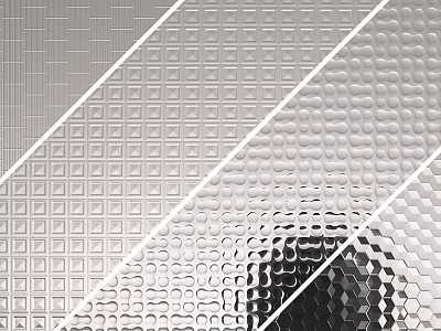 Modern Decorative Partition Design With Textured Metal Grid And Hexagonal Patterns 3d model