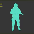 Military Soldier In Camouflage Uniform Holding Rifle With Tactical Gear